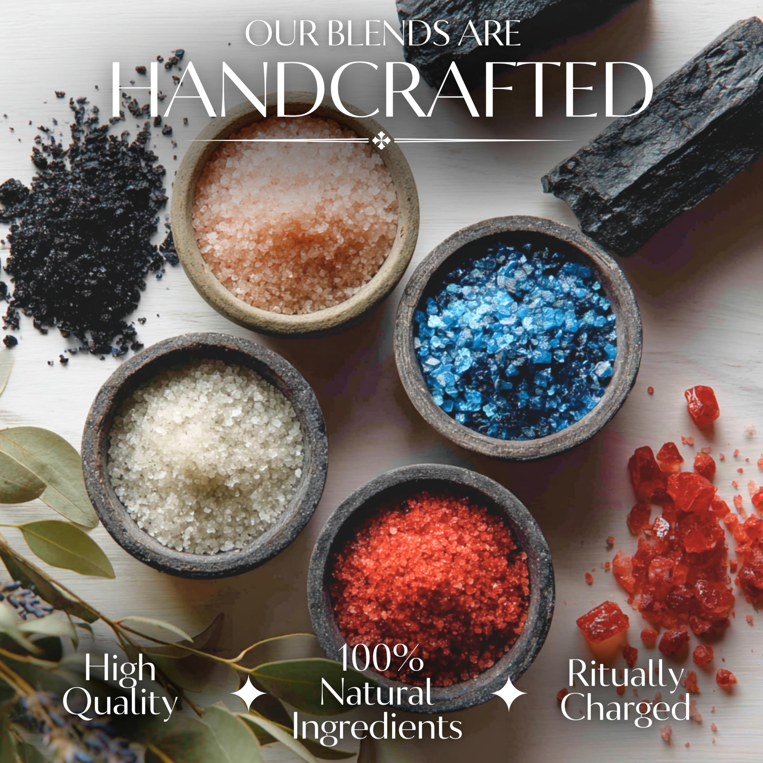 Black Salt for Protection Rituals & Wiccan Spells, Handcrafted Negative Energy Protection Crystals for Witchcraft, 2 Oz Bag, Witches & Wiccan Witchcraft Supplies