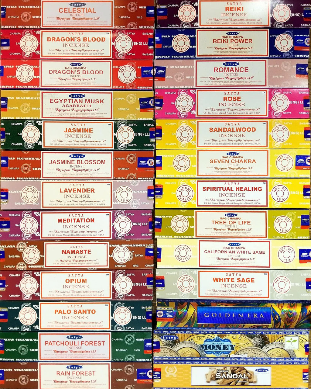 Satya Premium Mix Assorted Incense Sticks Set of 12 Pack | for Meditation, Aromatherapy, Healing, Yoga, Positivity and Relaxation | 180 Sticks (12Packs X 15Sticks)