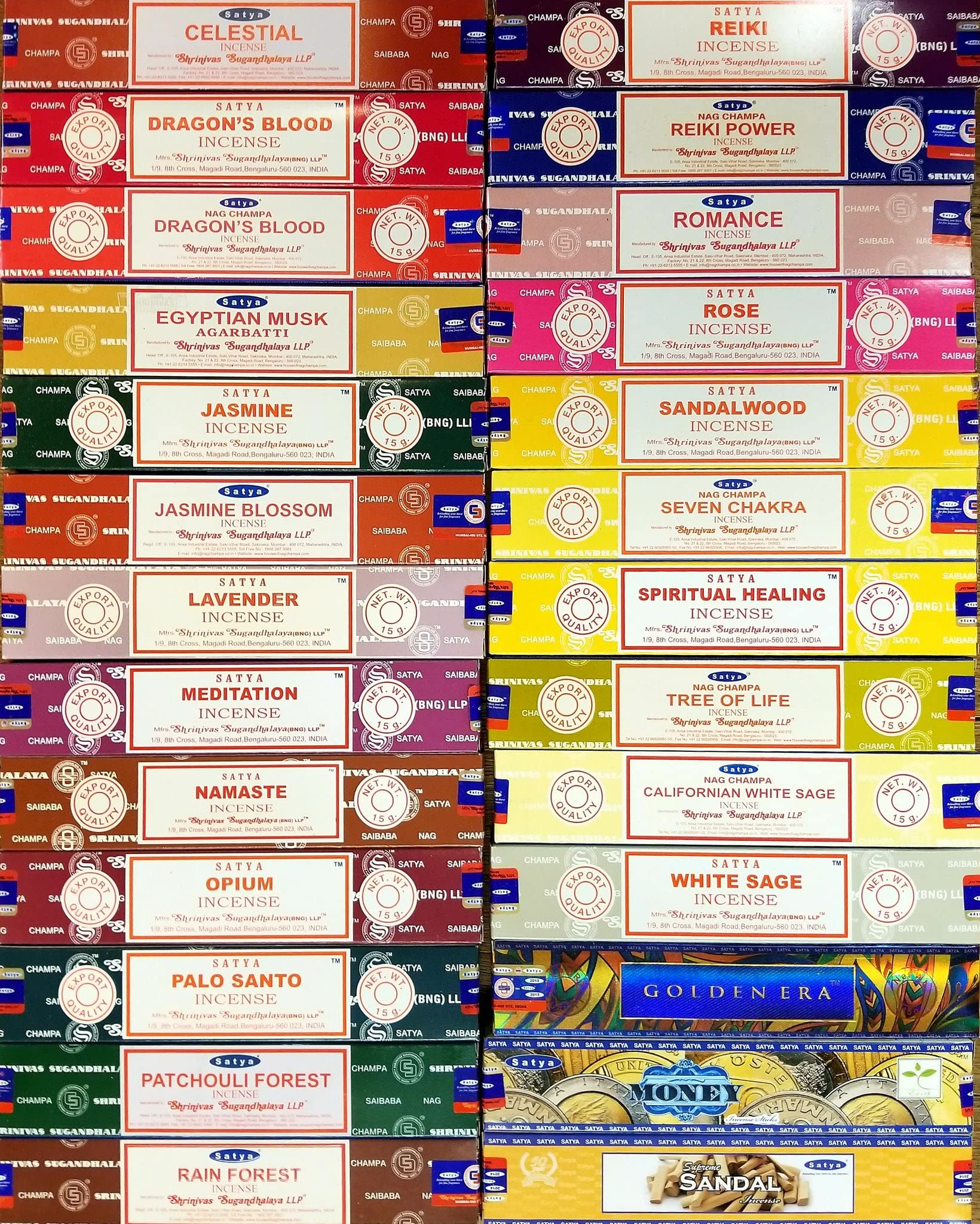 Satya Premium Mix Assorted Incense Sticks Set of 12 Pack | for Meditation, Aromatherapy, Healing, Yoga, Positivity and Relaxation | 180 Sticks (12Packs X 15Sticks)