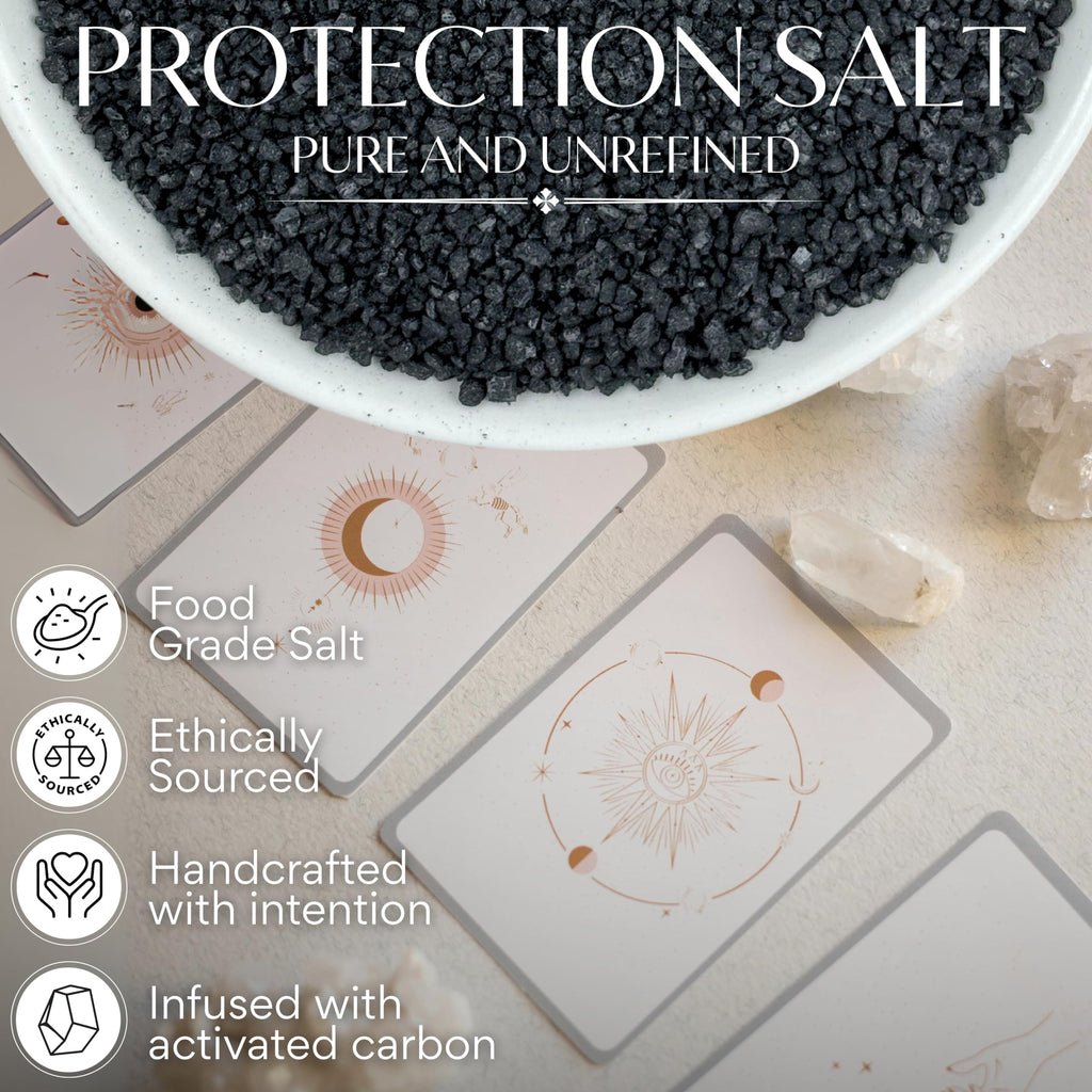 Black Salt for Protection Rituals & Wiccan Spells, Handcrafted Negative Energy Protection Crystals for Witchcraft, 2 Oz Bag, Witches & Wiccan Witchcraft Supplies